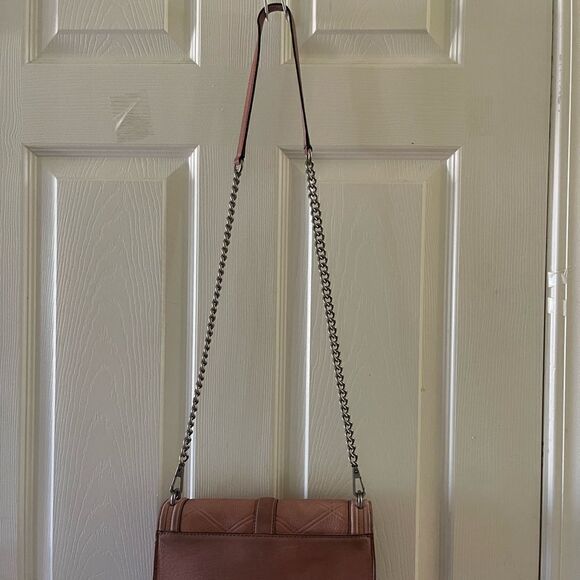 Rebecca Minkoff Chevron Love leather Quilted pink Crossbody Bag . - Picture 7 of 16